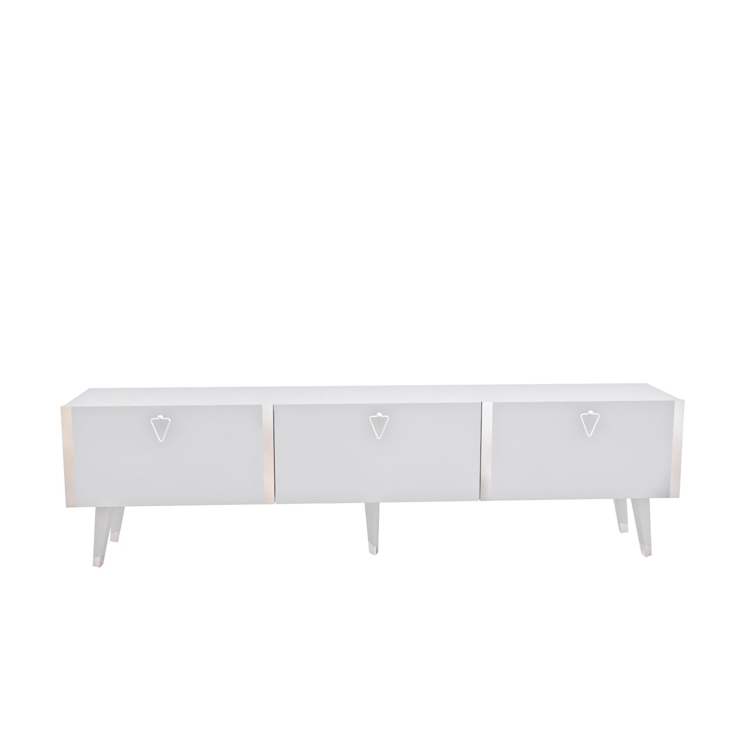 Milagro TV Unit Gloss White Silver by DECOROTIKA | Souqify
