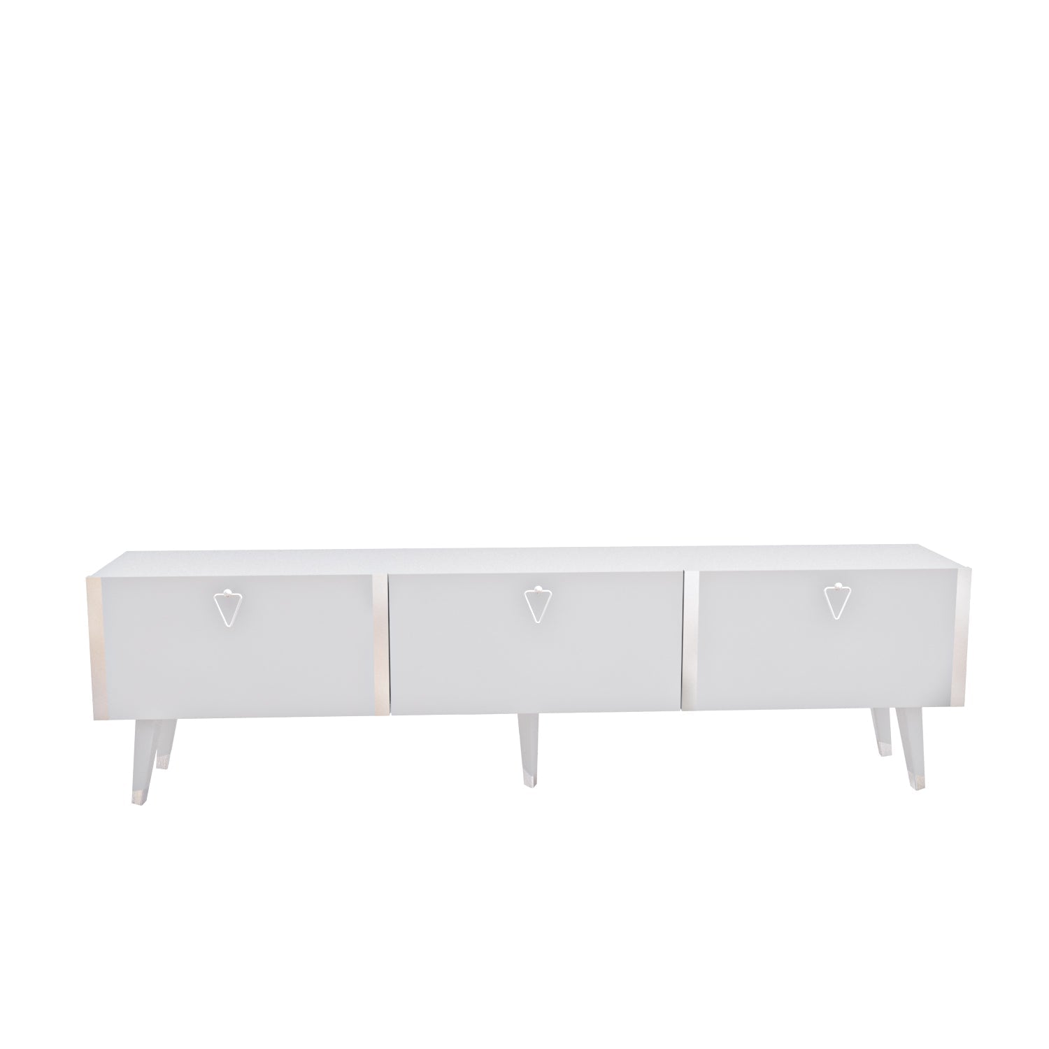 Milagro TV Unit Gloss White Silver by DECOROTIKA | Souqify