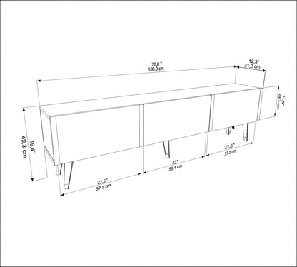 Milagro TV Unit Gloss White Silver by DECOROTIKA | Souqify