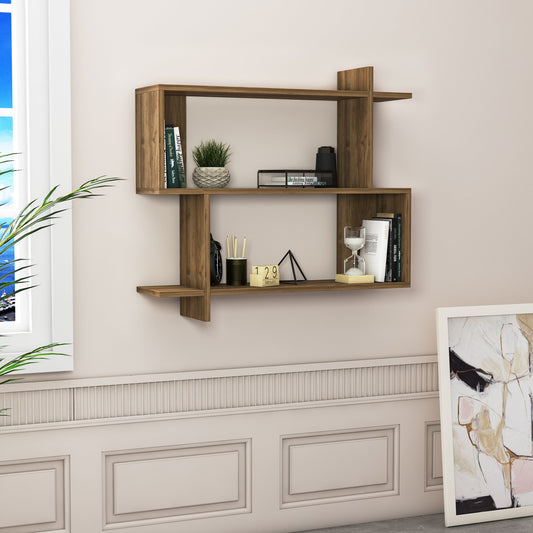 Mina Wall Shelf - Walnut by DECOROTIKA | Souqify