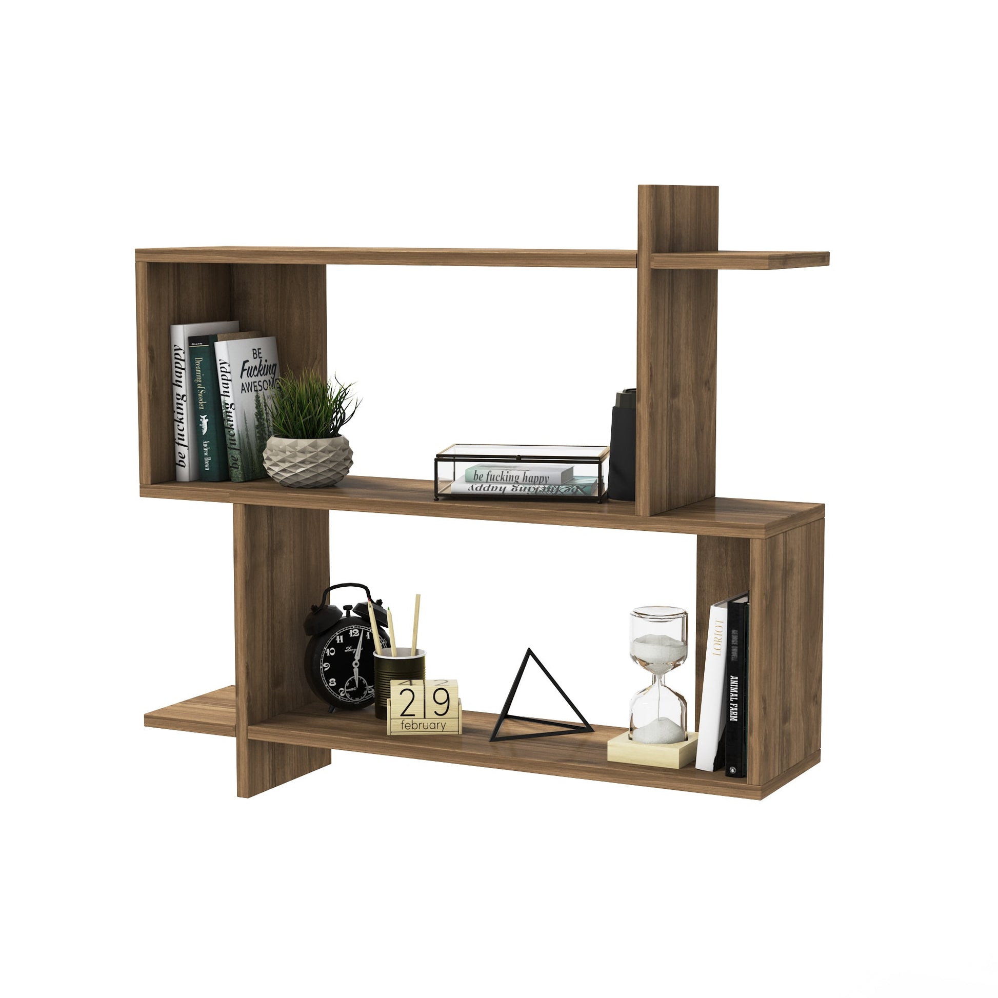 Mina Wall Shelf - Walnut by DECOROTIKA | Souqify