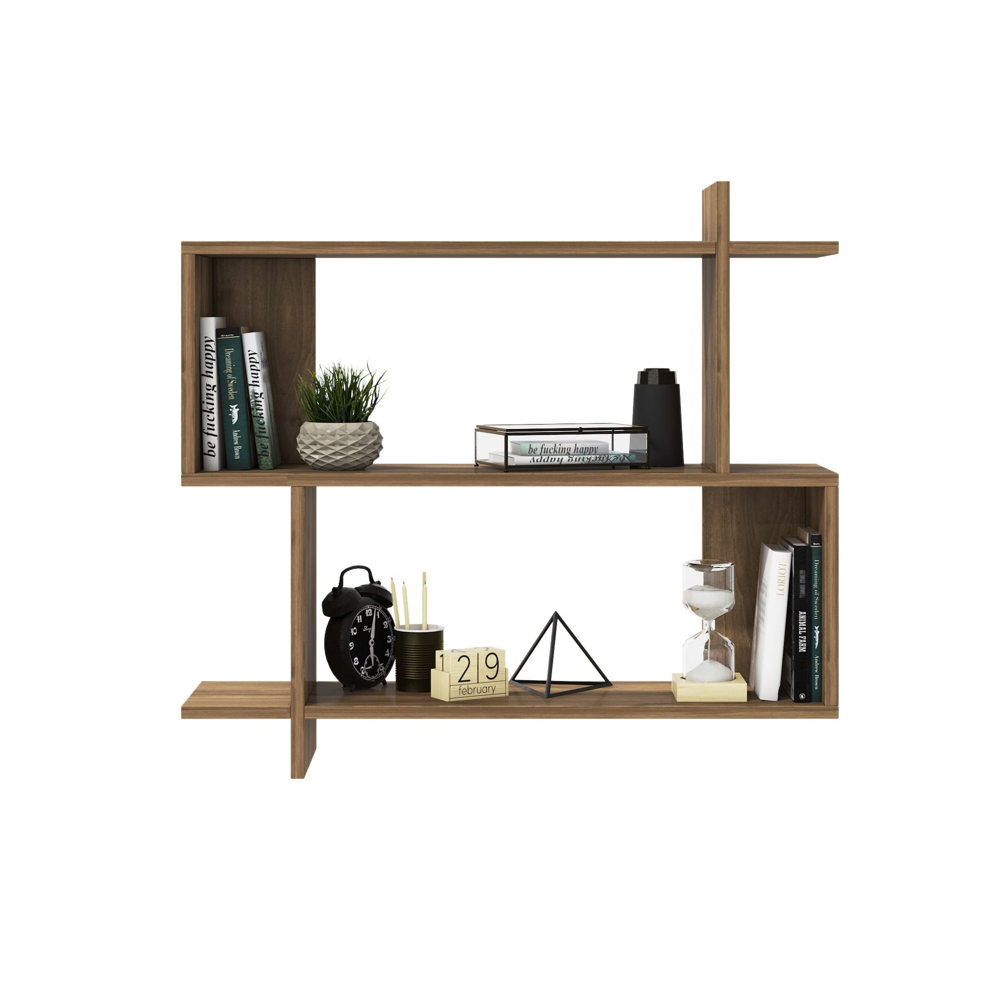 Mina Wall Shelf - Walnut by DECOROTIKA | Souqify