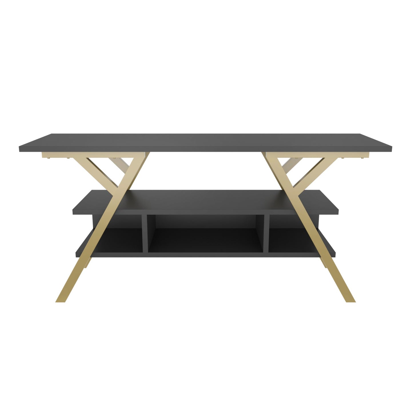 Minerva TV Unit - Gold-Antrasit by DECOROTIKA | Souqify