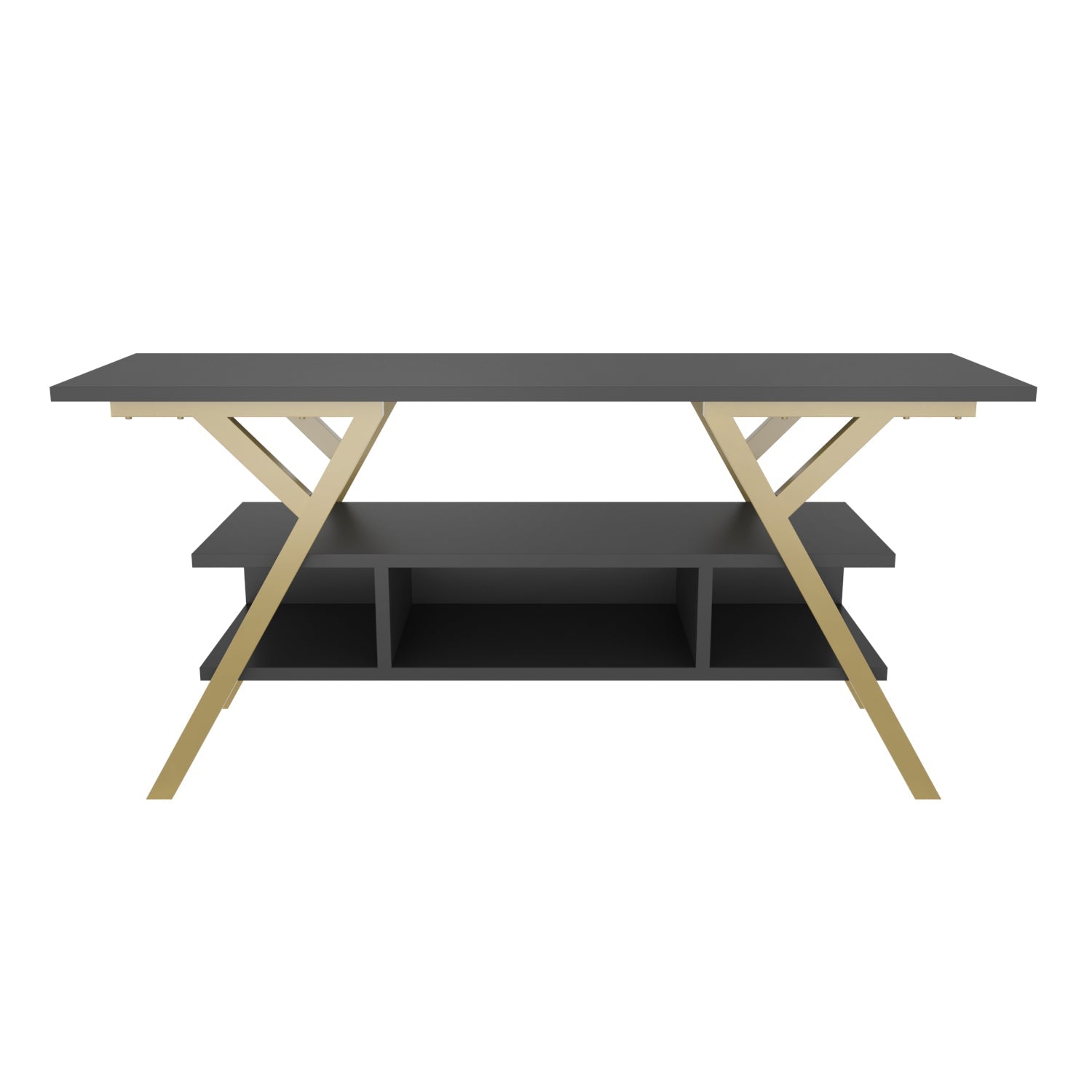 Minerva TV Unit - Gold-Antrasit by DECOROTIKA | Souqify