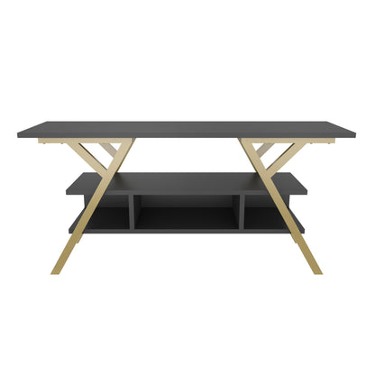 Minerva TV Unit - Gold-Antrasit by DECOROTIKA | Souqify