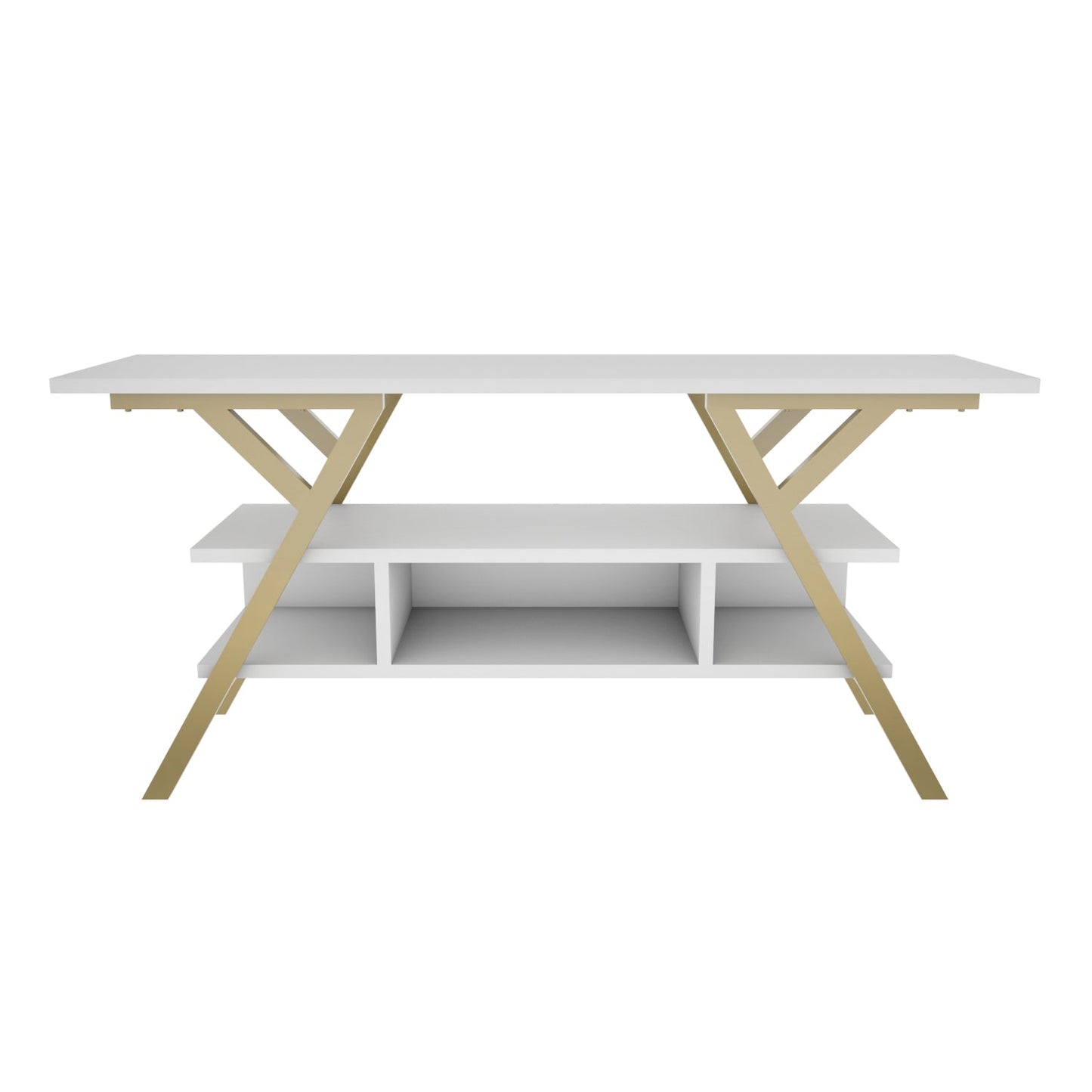 Minerva TV Unit - Gold-White by DECOROTIKA | Souqify