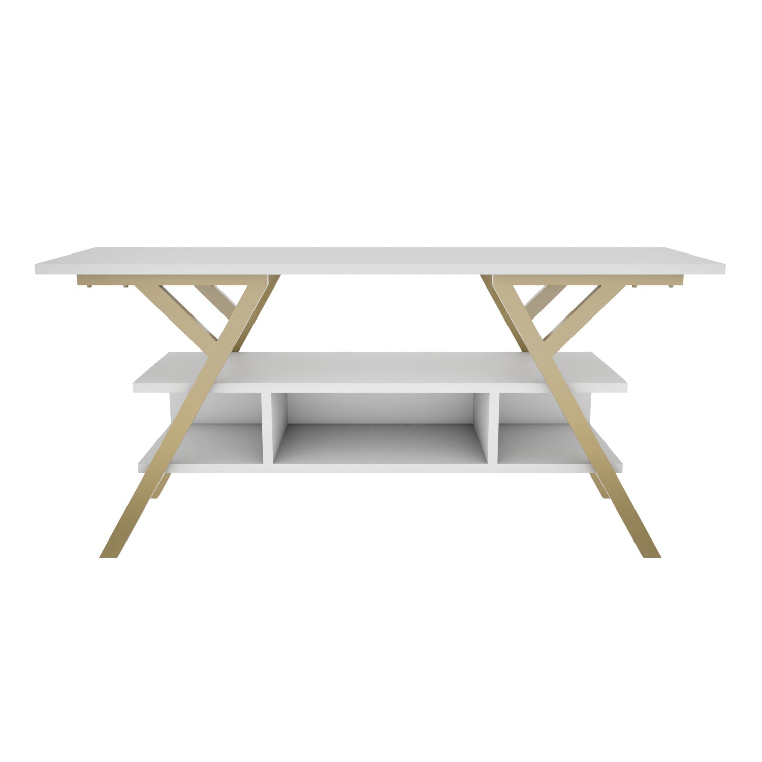 Minerva TV Unit - Gold-White by DECOROTIKA | Souqify