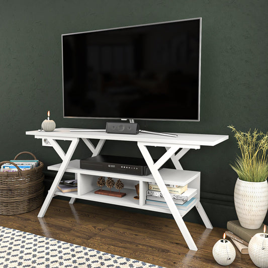 Minerva TV Unit - White-White by DECOROTIKA | Souqify