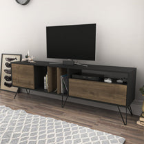 Mistico 71'' TV Unit - Black & Walnut by DECOROTIKA | Souqify