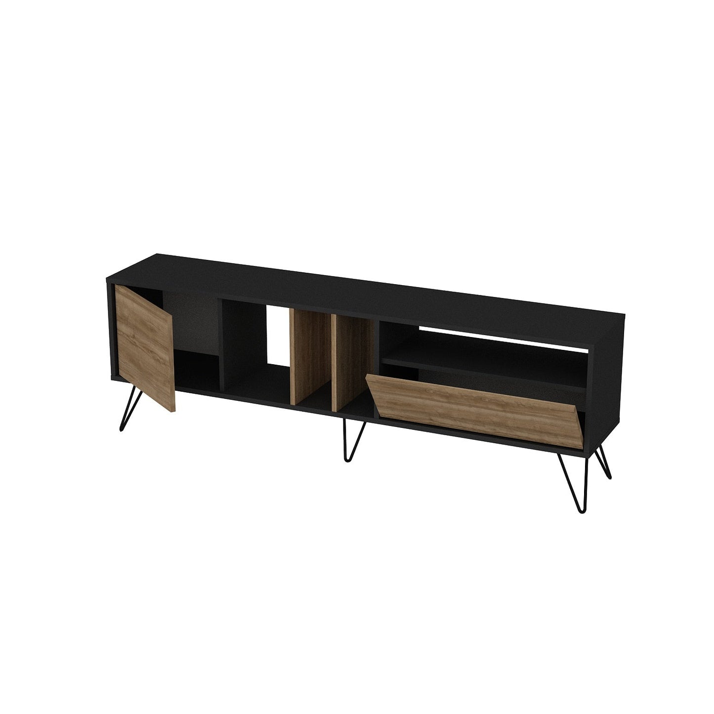 Mistico 71'' TV Unit - Black & Walnut by DECOROTIKA | Souqify