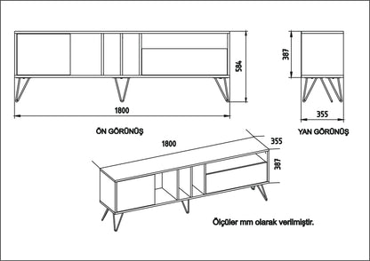 Mistico 71'' TV Unit - Black & Walnut by DECOROTIKA | Souqify