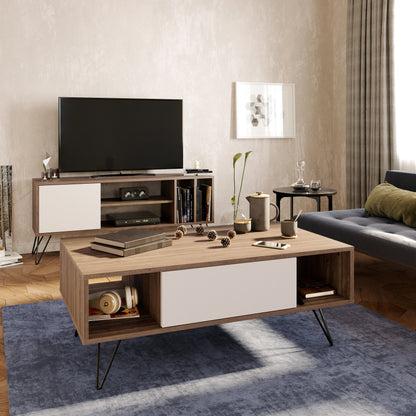 Mistico Coffee Table - Walnut & White by DECOROTIKA | Souqify