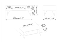 Mistico Coffee Table - Walnut & White by DECOROTIKA | Souqify