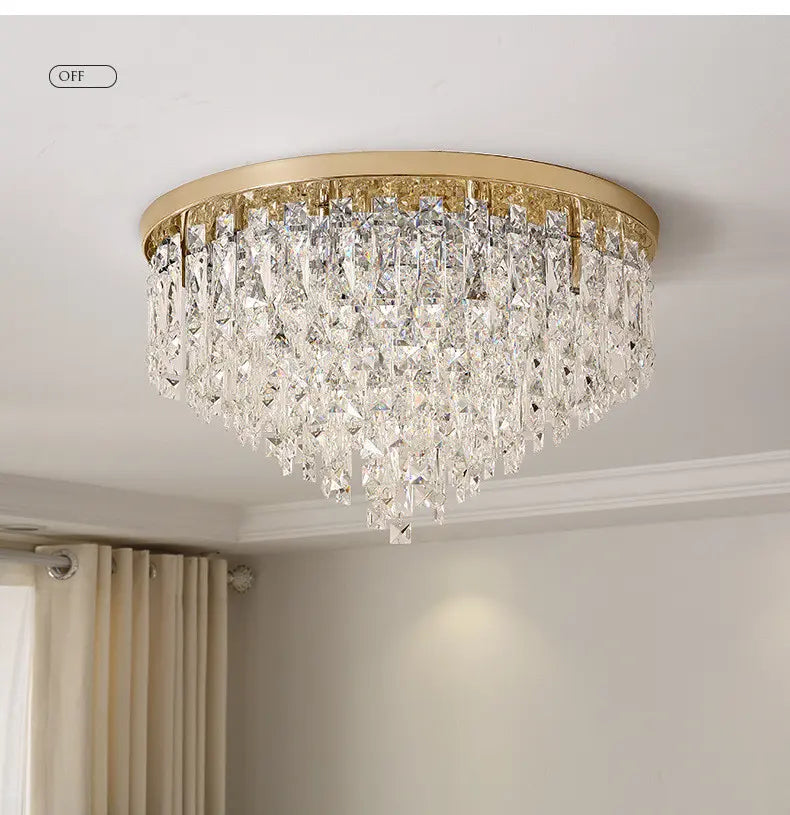 Modern Bedroom Crystals E14 Ceiling Lamp Lustre Lamp Steel Led Ceiling Lights Art Deco Led Chandelier Lighting Fixtures Lamp by Zhongsan | Souqify