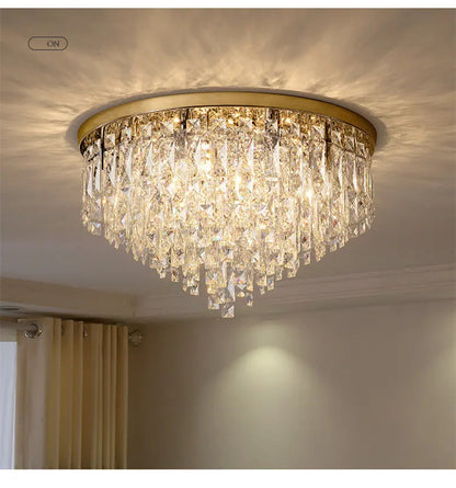 Modern Bedroom Crystals E14 Ceiling Lamp Lustre Lamp Steel Led Ceiling Lights Art Deco Led Chandelier Lighting Fixtures Lamp by Zhongsan | Souqify
