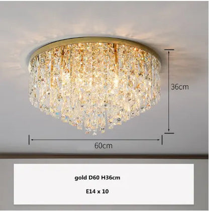Modern Bedroom Crystals E14 Ceiling Lamp Lustre Lamp Steel Led Ceiling Lights Art Deco Led Chandelier Lighting Fixtures Lamp by Zhongsan | Souqify
