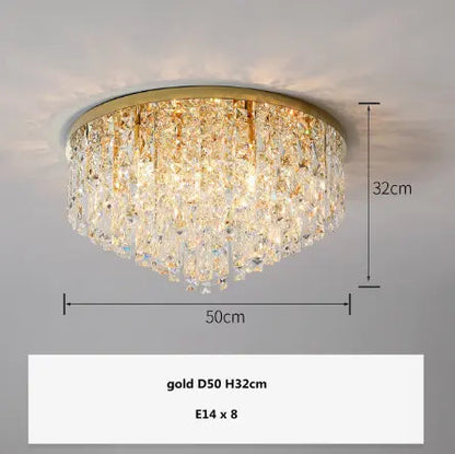 Modern Bedroom Crystals E14 Ceiling Lamp Lustre Lamp Steel Led Ceiling Lights Art Deco Led Chandelier Lighting Fixtures Lamp by Zhongsan | Souqify