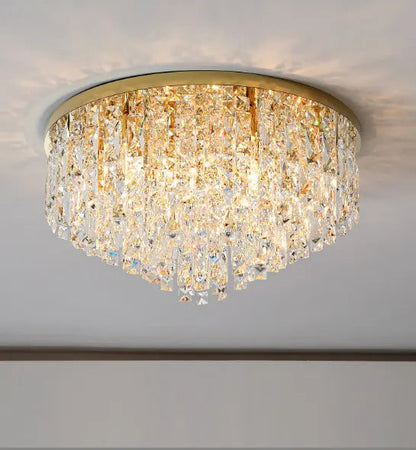 Modern Bedroom Crystals E14 Ceiling Lamp Lustre Lamp Steel Led Ceiling Lights Art Deco Led Chandelier Lighting Fixtures Lamp by Zhongsan | Souqify