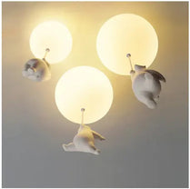 Modern Cartoon Bear Ceiling Lights for Bedroom Living Room Children's Rooms Decor Lighting Fixtures Led Lamps Balloon Glass by Zhongsan | Souqify