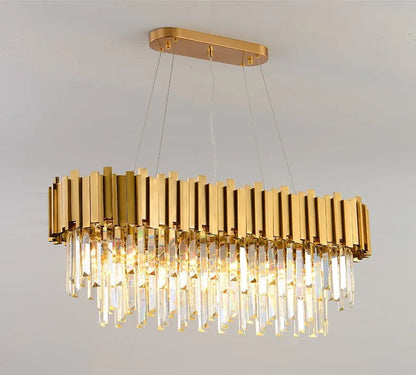 Modern Chandelier Ceiling Light Modern Crystal Chandelier Gold Round Cake Lamp Pendant Light for Hotel Villa Crystal LED by Zhongsan | Souqify