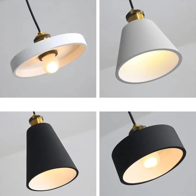 Modern Chandelier E27 Black White Minimalist Dining Table Bar Table Lamp Industrial Style Lamps Bedroom Bedside Small Chandelier by Zhongsan | Souqify