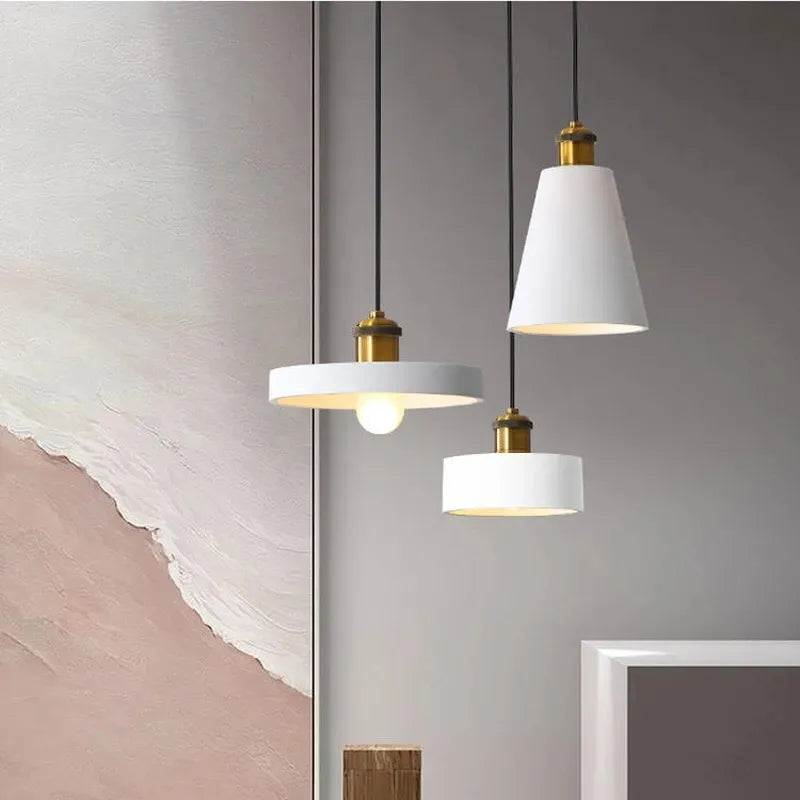 Modern Chandelier E27 Black White Minimalist Dining Table Bar Table Lamp Industrial Style Lamps Bedroom Bedside Small Chandelier by Zhongsan | Souqify