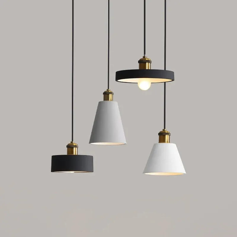 Modern Chandelier E27 Black White Minimalist Dining Table Bar Table Lamp Industrial Style Lamps Bedroom Bedside Small Chandelier by Zhongsan | Souqify
