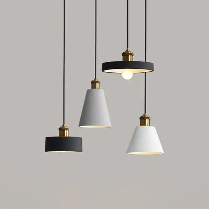 Modern Chandelier E27 Black White Minimalist Dining Table Bar Table Lamp Industrial Style Lamps Bedroom Bedside Small Chandelier by Zhongsan | Souqify