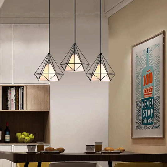 Modern chandelier interior lighting Nordic simple chandelier retro dining table kitchen island hanging lamp dining room lamp E27 by Zhongsan | Souqify