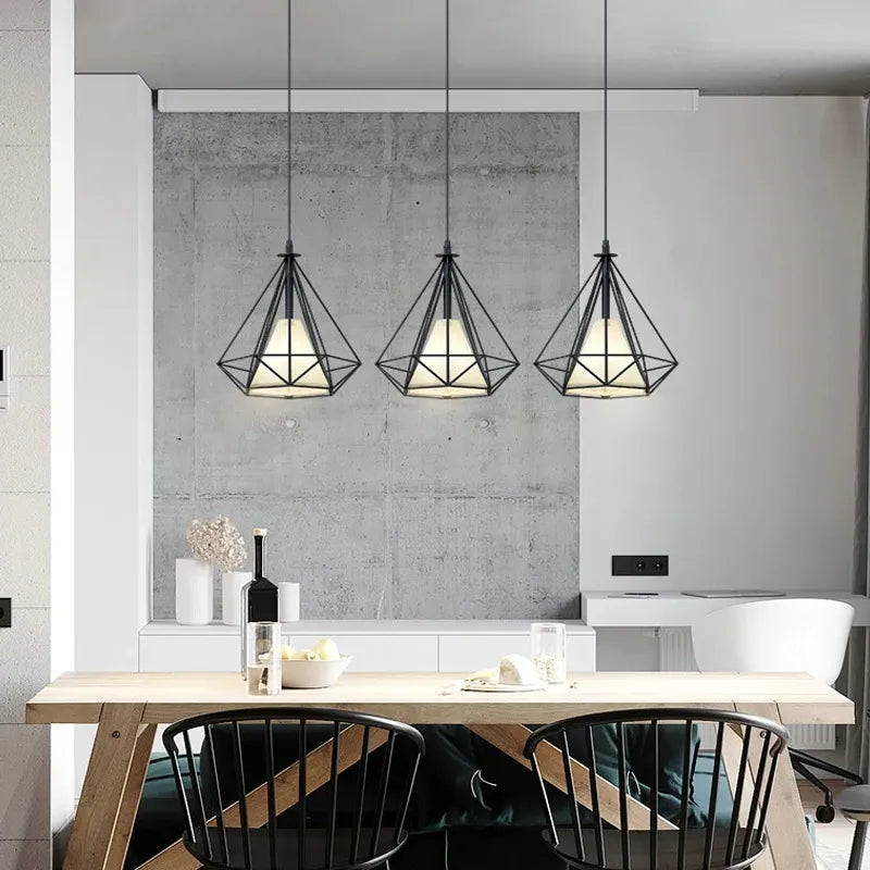Modern chandelier interior lighting Nordic simple chandelier retro dining table kitchen island hanging lamp dining room lamp E27 by Zhongsan | Souqify
