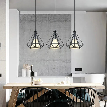 Modern chandelier interior lighting Nordic simple chandelier retro dining table kitchen island hanging lamp dining room lamp E27 by Zhongsan | Souqify