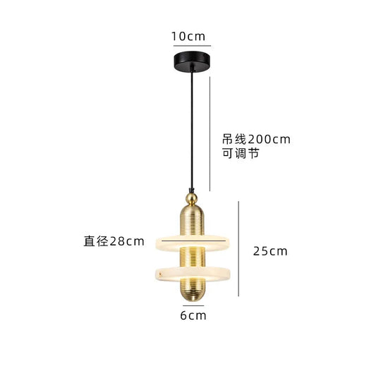 Modern chandelier Natural Marble LED Pendant Lights Aluminum Drop For Dinging Room Hotel Bedside Hanging Lamp Cord Adjustable by Zhongsan | Souqify