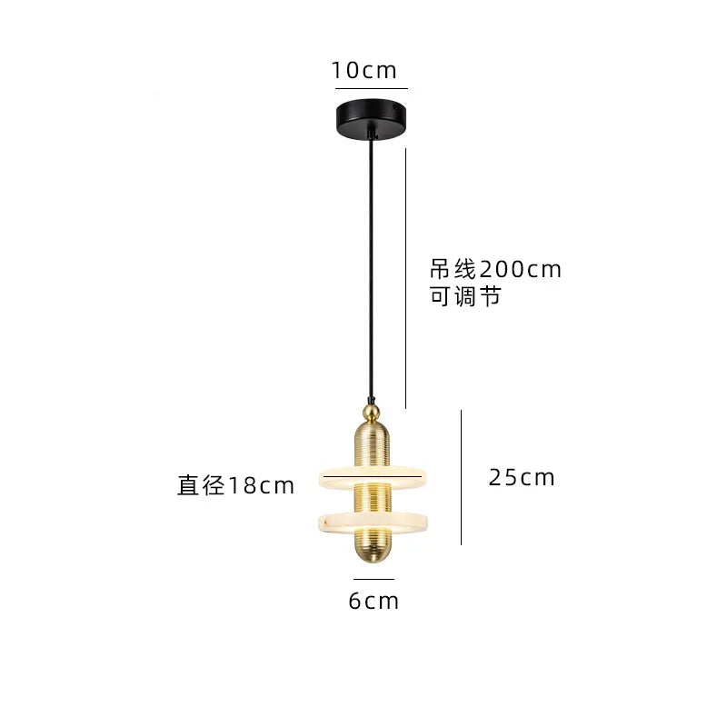 Modern chandelier Natural Marble LED Pendant Lights Aluminum Drop For Dinging Room Hotel Bedside Hanging Lamp Cord Adjustable by Zhongsan | Souqify