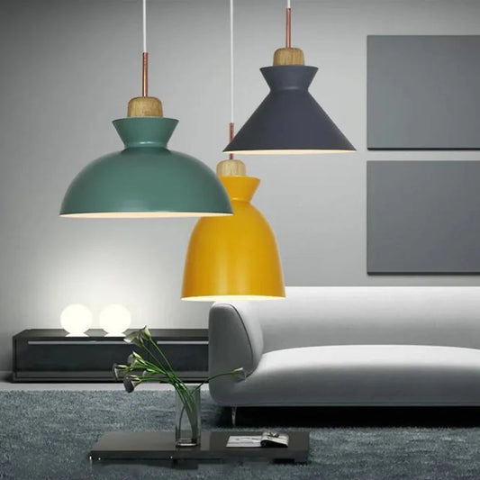 Modern Chandeliers Nordic Minimalist Restaurant 3 Heads Creative Personality Colorful Lampshade Bar Milk Tea Shop Hanged Lights by Zhongsan | Souqify