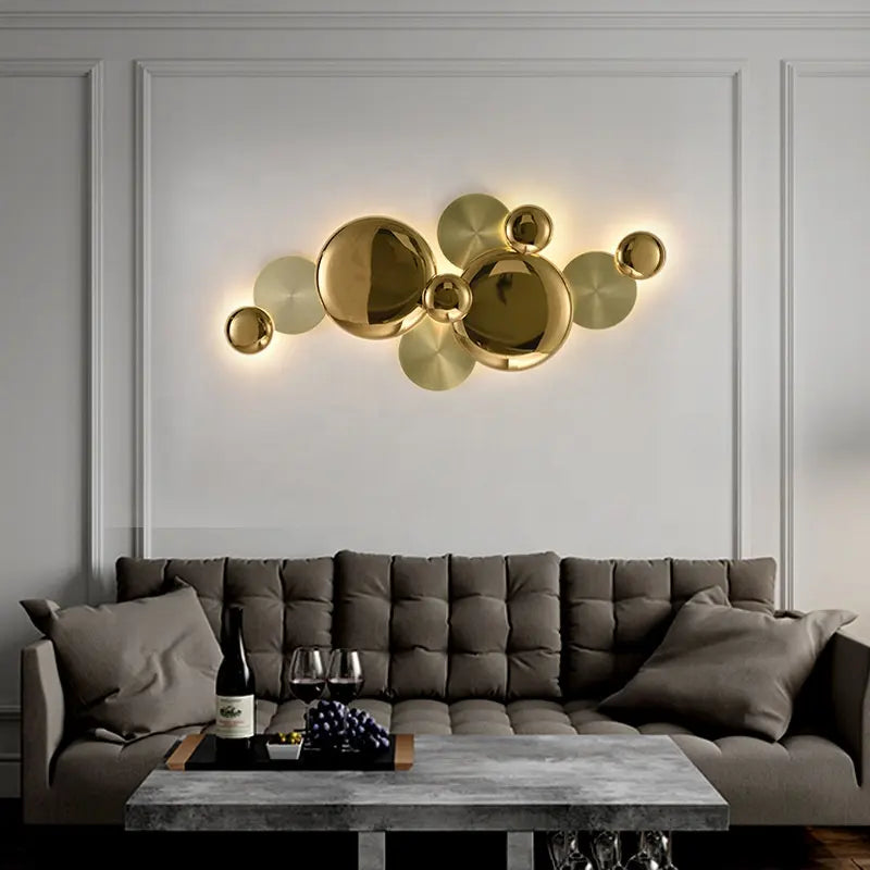 Modern Creative Wall Lamp Living Room Bedroom Luxury Golden Background Wall Combination Decorative Ins Trendy Wall Lamps Fixture by Zhongsan | Souqify