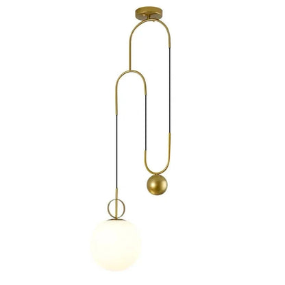 Modern Golden Glass Ball Pendant Lamps Fixture Luminaire Lift Hanging Lights Bedroom Decoration Lighting Bedside Living Room by Zhongsan | Souqify