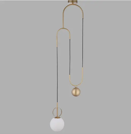 Modern Golden Glass Ball Pendant Lamps Fixture Luminaire Lift Hanging Lights Bedroom Decoration Lighting Bedside Living Room by Zhongsan | Souqify
