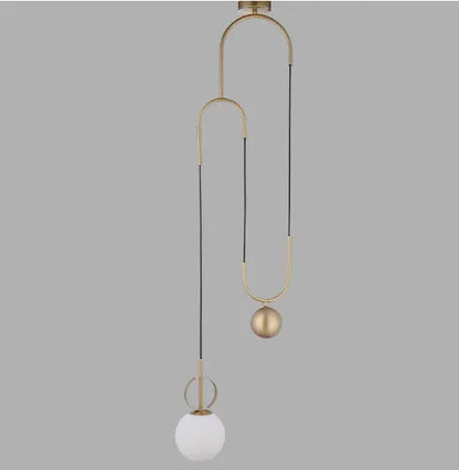 Modern Golden Glass Ball Pendant Lamps Fixture Luminaire Lift Hanging Lights Bedroom Decoration Lighting Bedside Living Room by Zhongsan | Souqify