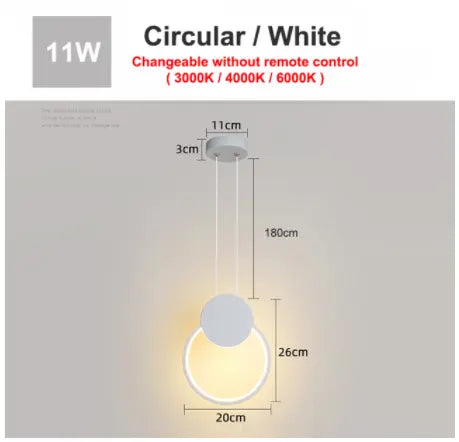 Modern hanging LED Pendant Lamp 12W Aluminum Fixtures Pendant lights for Kitchen Restaurant Bar living room bedroom AC85-265V by Zhongsan | Souqify