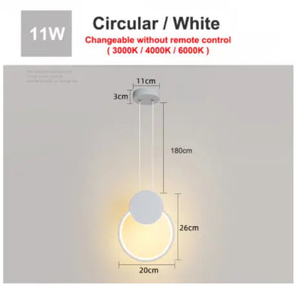 Modern hanging LED Pendant Lamp 12W Aluminum Fixtures Pendant lights for Kitchen Restaurant Bar living room bedroom AC85-265V by Zhongsan | Souqify