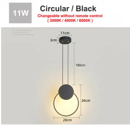 Modern hanging LED Pendant Lamp 12W Aluminum Fixtures Pendant lights for Kitchen Restaurant Bar living room bedroom AC85-265V by Zhongsan | Souqify