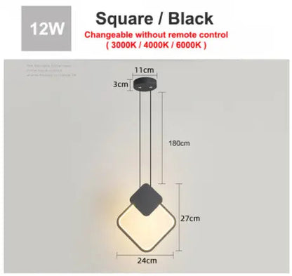 Modern hanging LED Pendant Lamp 12W Aluminum Fixtures Pendant lights for Kitchen Restaurant Bar living room bedroom AC85-265V by Zhongsan | Souqify