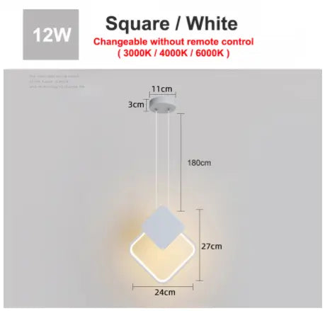 Modern hanging LED Pendant Lamp 12W Aluminum Fixtures Pendant lights for Kitchen Restaurant Bar living room bedroom AC85-265V by Zhongsan | Souqify