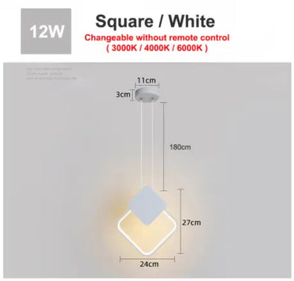 Modern hanging LED Pendant Lamp 12W Aluminum Fixtures Pendant lights for Kitchen Restaurant Bar living room bedroom AC85-265V by Zhongsan | Souqify