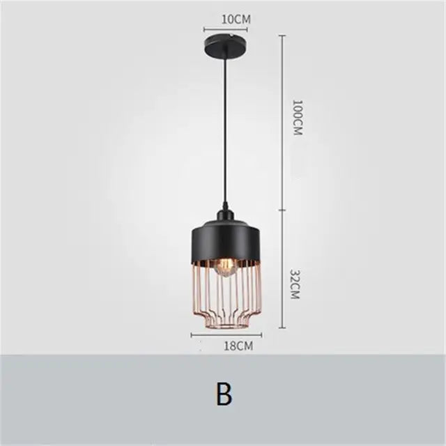 Modern Industrial Vintage LED Pendant Lamp Edison Loft Black Iron Hanging Light Fixtures Retro Droplight Deco Indoor Lighting by Zhongsan | Souqify