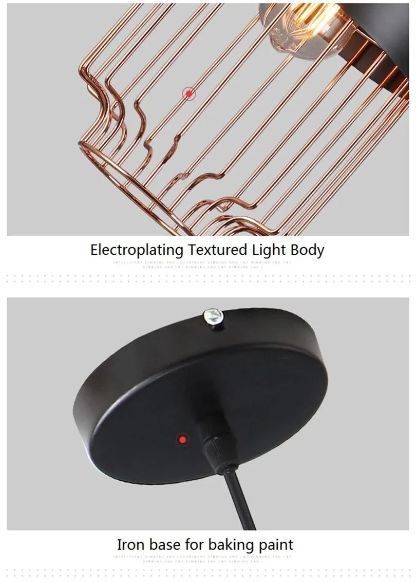Modern Industrial Vintage LED Pendant Lamp Edison Loft Black Iron Hanging Light Fixtures Retro Droplight Deco Indoor Lighting by Zhongsan | Souqify