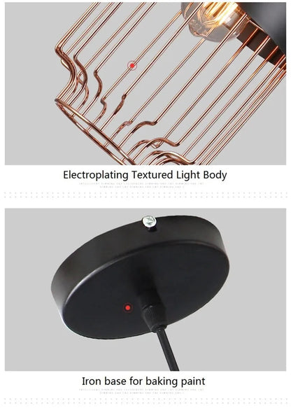 Modern Industrial Vintage LED Pendant Lamp Edison Loft Black Iron Hanging Light Fixtures Retro Droplight Deco Indoor Lighting by Zhongsan | Souqify