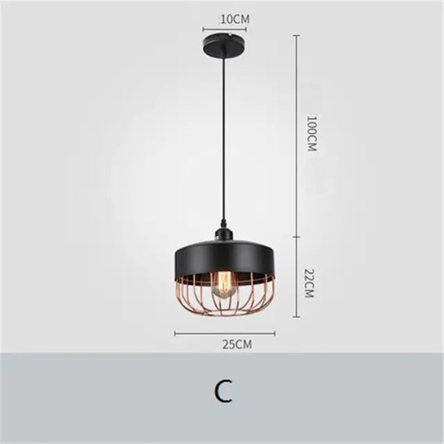 Modern Industrial Vintage LED Pendant Lamp Edison Loft Black Iron Hanging Light Fixtures Retro Droplight Deco Indoor Lighting by Zhongsan | Souqify