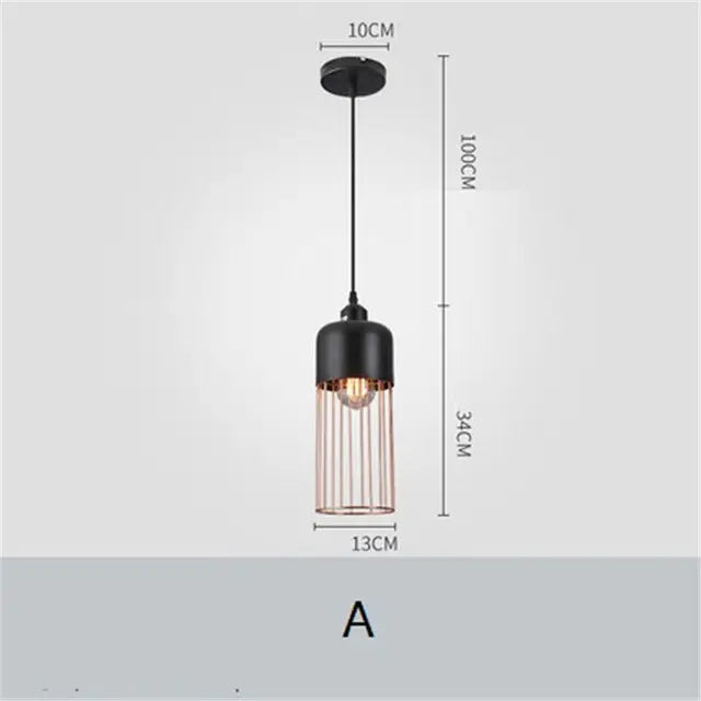 Modern Industrial Vintage LED Pendant Lamp Edison Loft Black Iron Hanging Light Fixtures Retro Droplight Deco Indoor Lighting by Zhongsan | Souqify