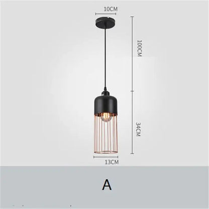 Modern Industrial Vintage LED Pendant Lamp Edison Loft Black Iron Hanging Light Fixtures Retro Droplight Deco Indoor Lighting by Zhongsan | Souqify